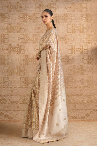 Aroha Handwoven Benarasi Silk Saree - Gold, Gold, image 3